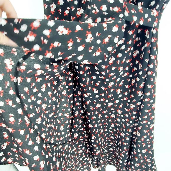 Max Studio Ruffle Crepe High Low Wrap Midi Dress - Picture 5 of 7